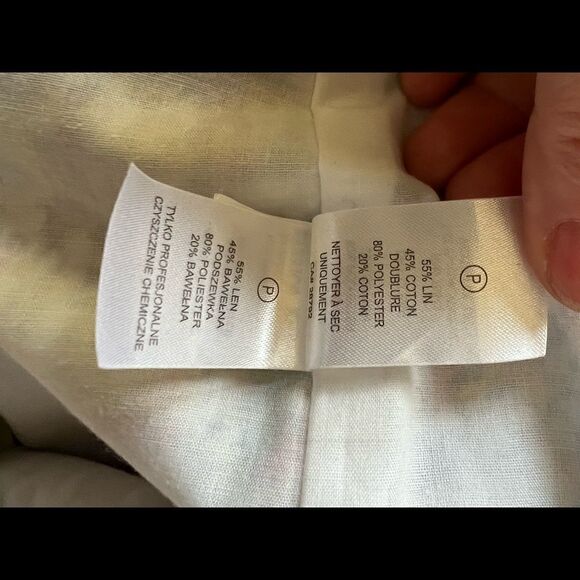 Lucy & Laurel Boho Linen Blend Flat Front Skirt with zipper back size 10 - Picture 7 of 10